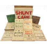 RAILWAYANA - ASSORTED WAGON LABELS comprising B.R. 'Shunt with Care' (approximately 180); B.R. '