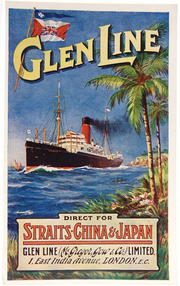 POSTCARDS - SHIPPING A Glen Line artist-drawn poster advertising card. - Image 2 of 2
