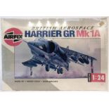 A 1/24 SCALE AIRFIX BRITISH AEROSPACE HARRIER GR MK.1A UNMADE PLASTIC KIT boxed and still shrink-