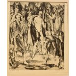 RAYNER HOLDER (SCOTTISH, EARLY-MID 20TH CENTURY) 'Christ Disrobed', engraving, titled lower left,