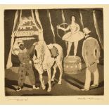 ALISTAIR MCPHERSON (SCOTTISH, EARLY-MID 20TH CENTURY) 'Circus Rehearsal', mezzotint, titled lower