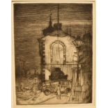 CHARLES GODDARD NAPIER (SCOTTISH, 1889-1978) 'King's Lynn', etching, unsigned (initialled to upper