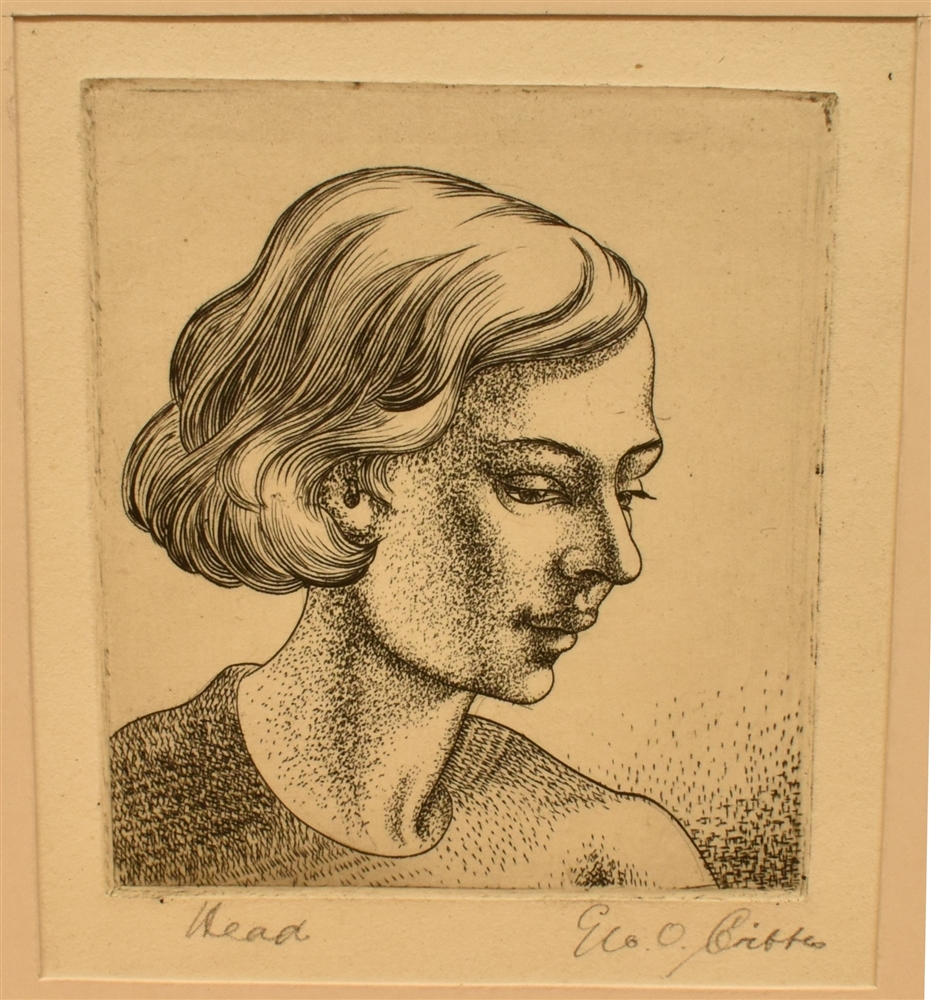 GEORGE OSWALD CRIBBES (SCOTTISH, 1903-1967) 'Morning Paper', engraving, titled lower left, signed - Image 3 of 3