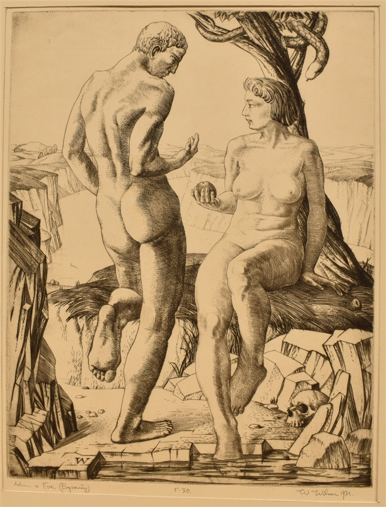 WILLIAM WILSON, O.B.E., R.S.A., R.S.W., S.A.P., S.S.A. (SCOTTISH, 1905-1972) 'Adam and Eve',