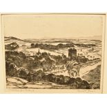DAVID. F. THOMSON (EARLY-MID 20TH CENTURY) 'Midlothian from Borthwick', etching, titled lower