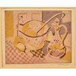 T.M. KNIGHT (MID 20TH CENTURY) Still life with colander, colour print, signed lower right, 21.5cm