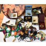 A LARGE QUANTITY OF ASSORTED COSTUME JEWELLERY to include a large quantity of bead necklaces, also