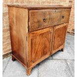 A WILLIAM IV MAHOGANY SECRETAIRE CABINET with inlaid decoration, the fitted secretaire drawer