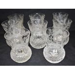 A SET OF EIGHT EDINBURGH CRYSTAL 'THISTLE' GLASSES with facet cut sides and engraved thistle