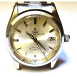 A 1950's GENTS TUDOR PRINCE OYSTERDATE STEEL BRACELET WATCH Round steel dial with date window to 3