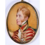 BRITISH SCHOOL (EARLY-MID 19TH CENTURY) Portrait miniature of an army officer, oil on ivory,