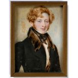 BRITISH SCHOOL (EARLY-MID 19TH CENTURY) Portrait miniature of a young man, oil, possibly on ivory,