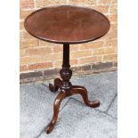 A MAHOGANY TRIPOD OCCASIONAL TABLE the circular tray top 46cm diameter, 72cm high