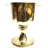 A GEORGIAN SILVER CHALICE OF PLAIN FORM On a pedestal base, London hallmarks P over & C, 16cms high,