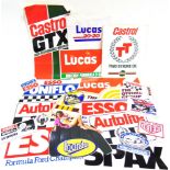 ADVERTISING - STICKERS Approximately ninety assorted petrol, oil and other automotive product