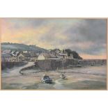 BARRY WATKIN, F.R.S.A. (BRITISH, CONTEMPORARY) First light, Watchet harbour, pastel, signed lower