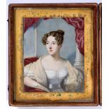 EUROPEAN SCHOOL (EARLY-MID 19TH CENTURY) Portrait miniature of a lady, oil on ivory, unsigned, 10.