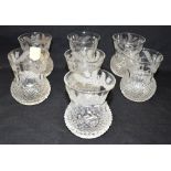 SEVEN MATCHING EDINBURGH CRYSTAL 'THISTLE' GLASSES with facet cut sides and engraved thistle