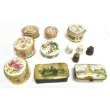 A COLLECTION OF HALCYON DAYS AND OTHER TRINKET BOXES, a Limoges enamel box etc.