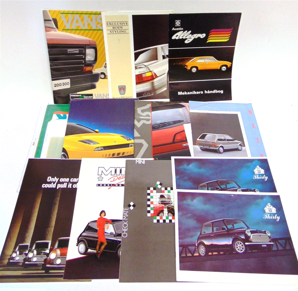 BROCHURES - ASSORTED Approximately twenty brochures, comprising those for the Rover 2200; Triumph