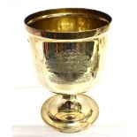 A SMALL GEORGIAN SILVER GOBLET With engraved motto above a tree 'The Prosperity & Security of