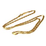 A YELLOW GOLD COLLARETTE NECKLACE The fancy oval link necklace 42cm long, the fastener stamped 750