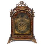 A CONTINENTAL BRACKET CLOCK with three train fusee movement striking the quarter hours on two bells,