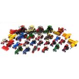 ASSORTED DIECAST MODEL TRACTORS & FARM IMPLEMENTS circa 1960s and later, by Ertl, Britains and