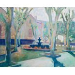 PAUL EDMONDSON (BRITISH, CONTEMPORARY) Garden with fountain, Canary Islands, oil on canvas,