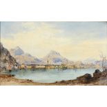 GABRIEL CARELLI (ITALIAN, 1821-1900) Riva and Lake Garda, watercolour, signed and dated 'Riva