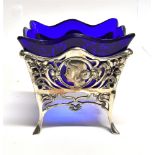 A WMF SILVER PLATED JUGENDSTIHL BASKET the sides with pierced and stylised foliate decoration,