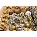 A GROUP OF ASSORTED DOOR FURNITURE including seven pairs of gilt metal fingerplates; gilt metal,