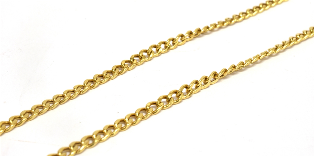 A HALLMARKED MODERN 9CT YELLOW GOLD CHAIN Hollow twisted curb links to trigger claw fastener 18 - Image 2 of 2