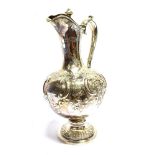 A VICTORIAN SILVER PRESENTATION CLARET JUG OF SCOTTISH FREE MASON INTEREST The old silver jug of