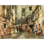 FERNAND DE BEECKMAN (BELGIAN, 1845-1918) 'Calle del Forno, Venezia', watercolour, signed lower