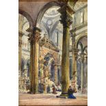 CONRAD H.R. CARELLI (ANGLO-ITALIAN, 1869-1956) Interior of S[anc]to Spirito, Florence,