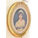 AFTER SIR THOMAS LAWRENCE Portrait of Sarah Siddons, colour print, 29cm x 22cm (oval).