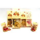 SIX HERMANN COLLECTOR'S MINIATURE TEDDY BEARS each boxed.