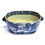 A STAFFORDSHIRE TUREEN TRANSFER PRINTED IN THE 'ANGRY LION' PATTERN 35cm wide including lion mask