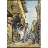 CONRAD H.R. CARELLI (ANGLO-ITALIAN, 1869-1956) Street scene, Cairo, watercolour, signed lower