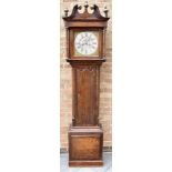 A GEORGE III LONGCASE CLOCK with 8-day movement, the dial with slivered chapter ring and centre