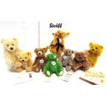 EIGHT STEIFF COLLECTOR'S MINIATURE TEDDY BEARS all unboxed.