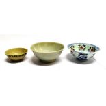TWO CHINESE TEK SING CARGO CERAMIC BOWLS comprising a Celadon ground bowl 16cm diameter, and a small