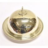 A SILVER MUFFIN DISH AND COVER The plain round muffin dish with line border, London hallmarks for