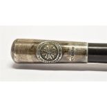 A ST JOHN AMBULANCE BRIGADE SILVER TOPPED AND TIPPED SWAGGER STICK Hallmarked 1941 Condition