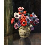 DORCIE SYKES (BRITISH, 1908-1998) 'Anemones in jar', watercolour, signed lower left, titled to label
