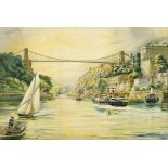 BRITISH SCHOOL (19TH CENTURY) Clifton Suspension Bridge and the River Avon, chromolithograph, 42.5cm