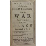 [HISTORY] [Temple, William]. Memoirs of what past in Christendom, from the War Begun 1672 to the