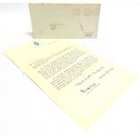 [DOCUMENTS]. CHARLES, PRINCE OF WALES (B.1948) & DIANA, PRINCESS OF WALES (1961-1997) A typed letter