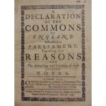[HISTORY] A Declaration of the Commons of England Assembled in Parliament, Expressing their